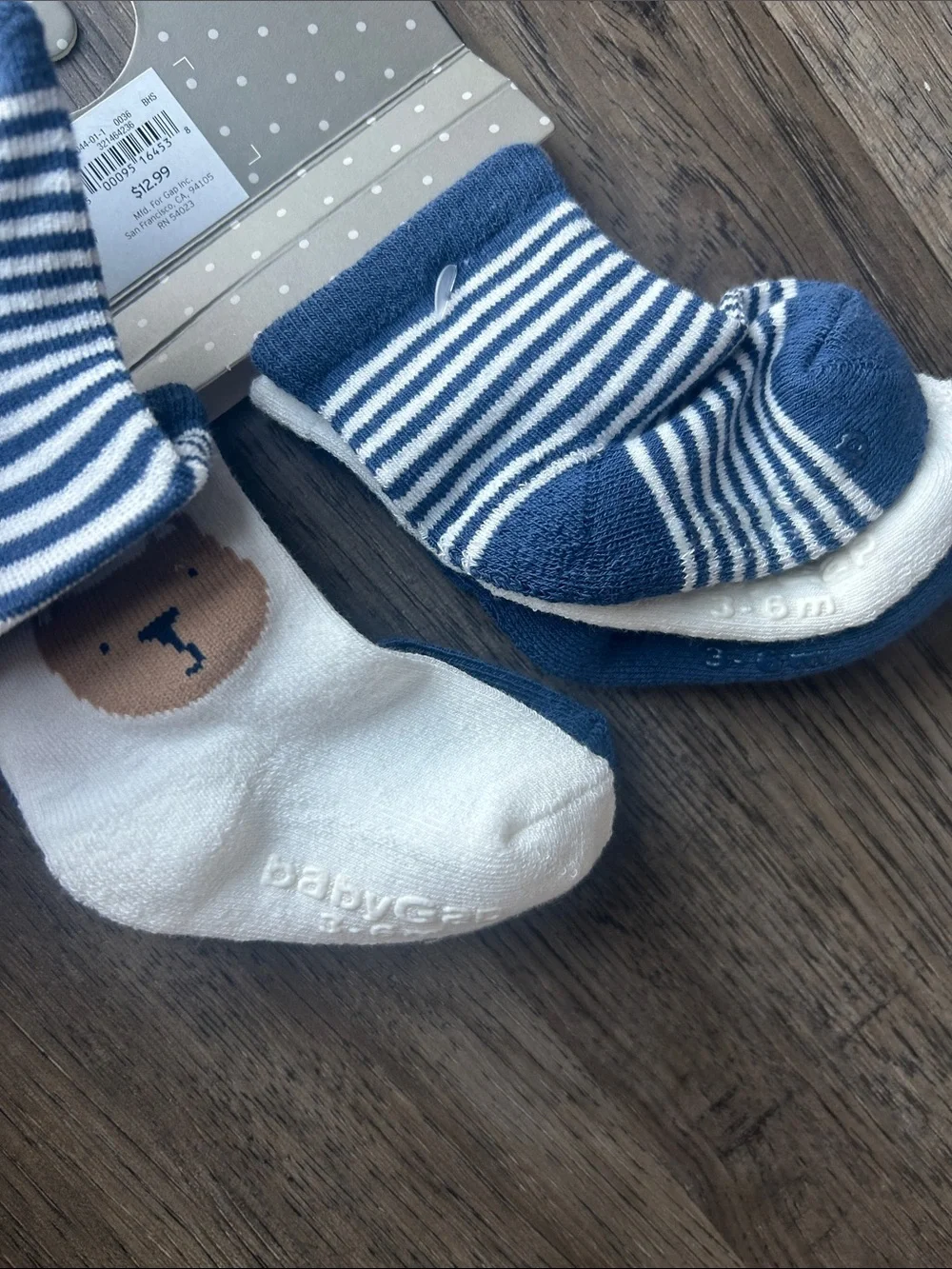 GAP Navy Blue Bear Baby Socks - 3-6 Months